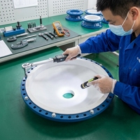 Réacteur chimique de laboratoire supérieur à surface lisse, doublé de PTFE, avec couvercle en acrylique, et réservoir mobile pour liquides corrosifs