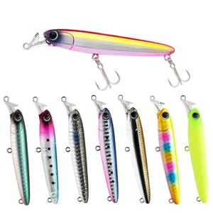 Umpan pancing keras, berbagai warna 75mm 13g Minnow dengan tiga kait umpan pancing pesca