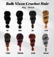 Yiwu Vivian 18 et 26 Pouces Cheveux Tressés Vixen Crochet d'Apparence Naturelle, Paquets Kinky Vixen Crochet, Cheveux Naturels Type Cheveux Afro Humains