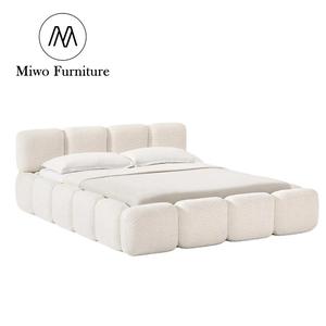 Struttura <span class=keywords><strong>Letto</strong></span> dal Design Moderno per Camera da <span class=keywords><strong>Letto</strong></span> in Tessuto Teddy Bouclé Bianco Colore Modificabile <span class=keywords><strong>Letto</strong></span> Imbottito King Size <span class=keywords><strong>Matrimoniale</strong></span> per Hotel - Product Image 6