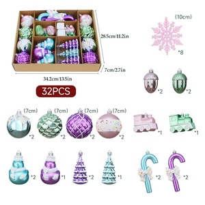 32pcs Handmade Customized Shatterproof Plastic Balls Christmas <b>Tree</b> <b>Ornaments</b> with Gift Box for Holiday Home Party - Product Image 2