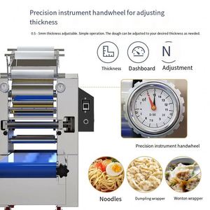 Machine à pâtes professionnelle électrique en acier inoxydable, laminoir à pâte automatique, machine à nouilles avec moteur intégré - Product Image 2