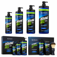 Gel à raser bio végétalien pour hommes, sans alcool, transparent, à l'aloe vera et vitamine E, pour un glissement doux, qualité barbier