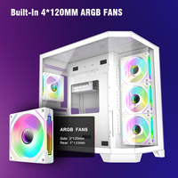 AntarcChill Atx Mid Tower Gaming Computer Cases Towers Cabinet Gaming Pc Case With Argb Fan & Type-C Desktop Casing