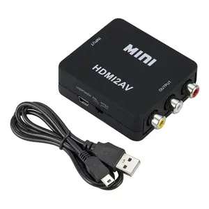 1080P HDMI2AV וידאו ממיר HD-MI לav Scaler מתאם RCA AV/CVSB L/R וידאו ממיר Box תמיכת NTSC PAL עבור טלוויזיה תיבת לטלוויזיה