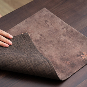 Tapis de thé rectangulaire en coton et lin imprimé, imperméable, isolant thermique, style rétro chinois, chemin de table pour thé, tapis de thé sec, ensemble de thé haut de gamme - Product Image 3