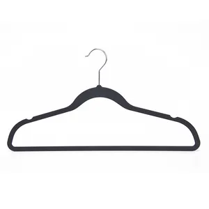 Wholesale Non Slip Black Velvet Suit Hanger For Sale