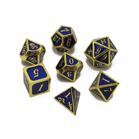 Ensemble de dés DND métalliques carrés, durables, écologiques, à poids équilibré, 7 pièces