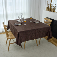 Nappe carrée en jacquard imperméable et résistante aux taches, motif floral, lourde, pour dîners/fêtes/mariages