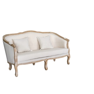 Ensemble de canapé moderne en lin avec accoudoirs en bois évasé pour salon, chambres, école et parc, meubles de maison capitonnés - Product Image 3
