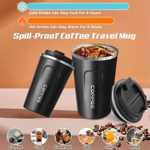 Mug de voyage isotherme personnalisé avec logo, 12 oz et 17 oz, anti-fuite, en acier inoxydable, réutilisable, avec couvercle - Product Image 4