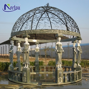 Escultura de Dama Tallada en Mármol para Parque Urbano, Gazebo, Jardín o Parque, Columna Redonda Decorativa para Exteriores - Product Image 2