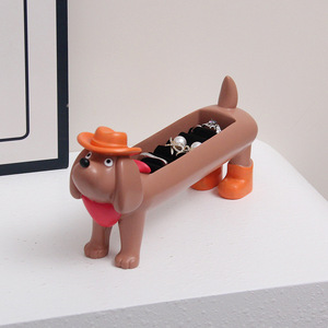 Witt simpatico bassotto cane porta anello ciondolo orecchino in resina decorazione gioielli scatola regalo per ragazze - Product Image 3