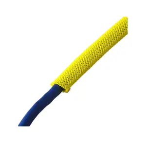 Electrical Cable End Protector PET Braided Sleeve Yellow Excellent flexibility 100% Brand new Polyester Braided Sleeve