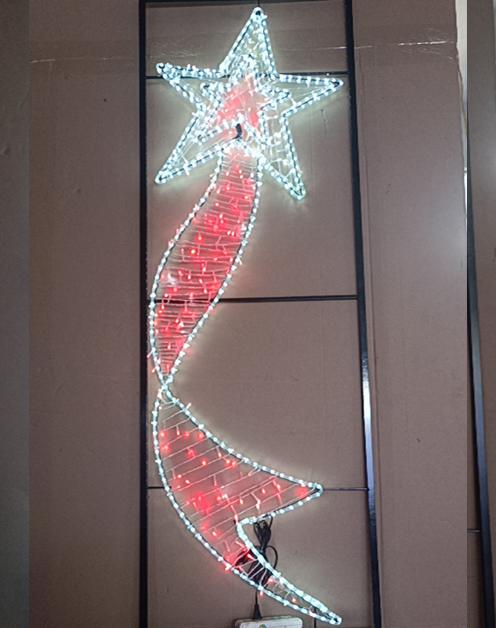 Outdoor LED 2D Motif Lights Christmas Decorative Street Light Pole Rope Lamp