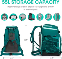 Portable 55L Nylon Étanche Sac À Dos Extérieur pour Bottes De Ski Skis Casques et Accessoires Voyage Amical Ski Gear Organisateur