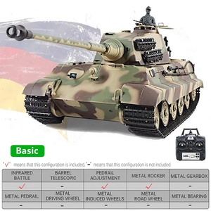 3888A-<span class=keywords><strong>1</strong></span> <span class=keywords><strong>King</strong></span> <span class=keywords><strong>Tiger</strong></span> II H <span class=keywords><strong>1</strong></span>/<span class=keywords><strong>16</strong></span> 2.4G Infrarouge Combat BB Airsoft Fumée Lumières Son Acier Métal Crawler RC Tank Modèle Jouet - Product Image 3