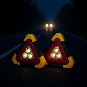 Myrva Paquete de 2 Luces de Advertencia para Automóvil, LED, Montaje Magnético, Señal de Seguridad Triangular Reflectante para Uso en Emergencias en Carretera - Product Image 2