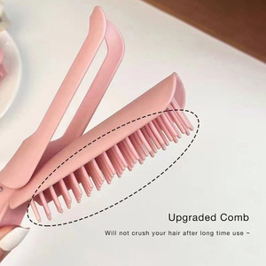 Bigoudi en plastique personnalisé avec logo imprimé, finition nacrée brillante, clip à ressort robuste, léger, pour un coiffage facile des boucles, idéal pour un cadeau - Product Image 2