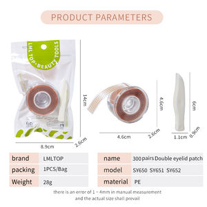 Bandes adhésives invisibles LMLTOP pour paupières doubles, autocollants imperméables pour paupières doubles, 300 paires en rouleau, forme respirante, outils de maquillage pour les yeux - Product Image 5