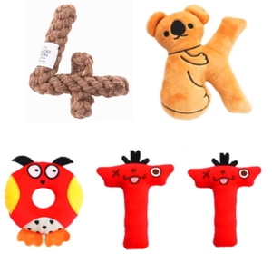 Jouets à mâcher pour chien en forme de lettre, écologiques, en coton et latex, jouets interactifs pour animaux de compagnie, jouets couineurs pour chien anti-anxiété - Product Image 5