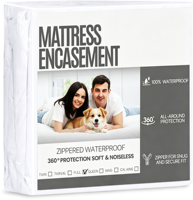 Protecteur de matelas imperméable à fermeture éclair silencieuse personnalisé, enveloppe de matelas