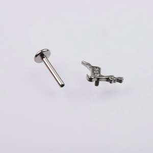 Pendiente <span class=keywords><strong>de</strong></span> Labret <span class=keywords><strong>de</strong></span> <span class=keywords><strong>Titanio</strong></span> Hipoalergénico <span class=keywords><strong>de</strong></span> Grado Implante ASTM F136 con Rosca Interna y Circonita Cúbica, para Bodas, Cristiano, Unisex - Product Image 3