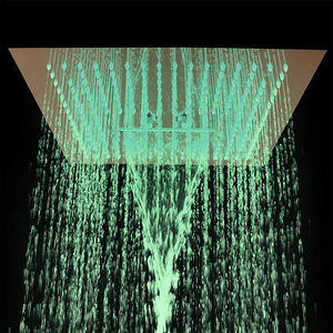 Set Doccia a Pioggia Moderno in Ottone e Acciaio Inox 304, Colonna Doccia a Parete con Miscelatore, Finitura Spazzolata, Ceramica - Product Image 4