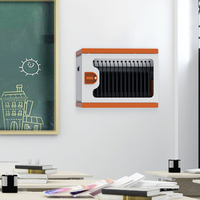Chariot de charge 16 baies USB-C PD 18W, armoire de charge rapide pour iPad, Chromebook, tablette, armoire de rangement sécurisée JM-CCWM-AC-16