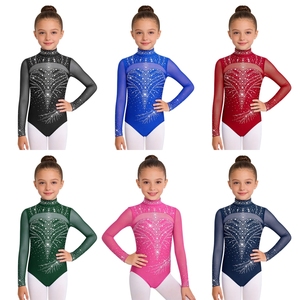 Leotardo de Danza para Niñas de 6 a 16 Años, Venta al por Mayor, con Pedrería Brillante, para Gimnasia, Actuaciones, Competencias y Patinaje Artístico - Product Image 1