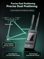 Détecteur de drones portable anti-intrusion 0,5-3 km, équipement d'avertissement précoce à bande complète avec batterie 6H et positionnement précis