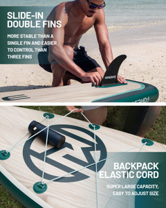 Tabla de Paddle Surf Inflable de Alta Calidad 11'*34"*6" SUP con Superficie Suave para Surfear HW04 Construcción Diseñada para Uso Prolongado - Product Image 6