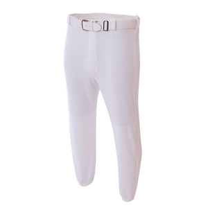White Pinstripe Baseball Pants with <b>Belt</b> Loops <b>Elastic</b> Hem Custom Team Sportswear Pro Fit Athletic Youth Adult Baseball Bottoms - Product Image 2