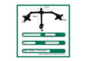 <span class=keywords><strong>Support</strong></span> pour moniteur de bureau <span class=keywords><strong>double</strong></span> Led avec <span class=keywords><strong>VESA</strong></span> 100x100mm pour <span class=keywords><strong>support</strong></span> de moniteur 10 ''-27'' <span class=keywords><strong>Support</strong></span> pour moniteur <span class=keywords><strong>double</strong></span> Am - Product Image 5