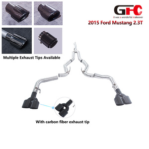ระบบท่อไอเสีย GFC สำหรับรถฟอร์ด มัสแตง 2.3T ปี 2015 แบบท่อตรงเต็มระบบ ปลายท่อสี่ทาง ขัดเงาแบบกระจก ผลิตจากสแตนเลสสตีล พร้อมท่อแคทแบ็ก - Product Image 1