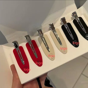 Barrettes à <span class=keywords><strong>cheveux</strong></span> plates en acétate sans pli, personnalisables avec logo, colorées, pour maquillage, sans trace, type bec de canard - Product Image 1