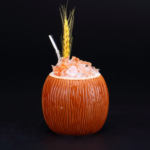 Tasse Tiki en céramique de noix de coco, série de fruits tropicaux, bol à Cocktail en porcelaine, tasse à liqueur, spiritueux, verre - Product Image 3