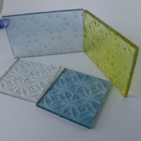 3D-geprägtes Diamantmuster getöntes dekoratives Glasblatt, farbiges gehärtetes Glas für Gebäudepartitionen und Heimdekoration