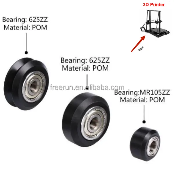 Cuscinetti per stampanti 3D di alta precisione ruota a V doppia tipo V e ruota a V solida-POM con cuscinetto MR105ZZ 625ZZ