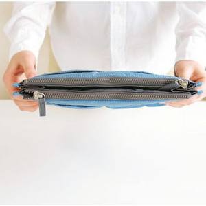 Sac de toilette moderne pliable en tissu polyester léger et de grande capacité, avec double fermeture éclair, épaissi - Product Image 3