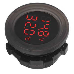 เครื่องวัดอุณหภูมิในรถยนต์แบบจอคู่ DC 12V/24V โวลต์มิเตอร์สำหรับรถยนต์ - Product Image 1
