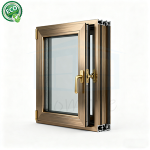 Kính cường lực bán buôn nhà ban công tiêu chuẩn đu cửa sổ kính bên trong hoặc bên ngoài Mở Cửa Sổ Khung nhôm - Product Image 1