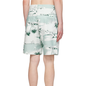 Boardshorts da uomo con stampa a quattro vie con stampa a forma di <span class=keywords><strong>palma</strong></span> da uomo con tasche chiuse con bottone pantaloncini da spiaggia - Product Image 2