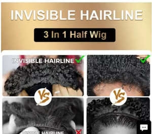 Vente en gros de perruques brutes à cuticules alignées <span class=keywords><strong>cheveux</strong></span> bouclés birmans à clip avec cordon de serrage perruques sans colle <span class=keywords><strong>cheveux</strong></span> humains 3 en 1 demi-perruque 3/4 - Product Image 6