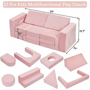 कोमल चंचल ओम गुलाबी बच्चे लिविंग रूम और प्लेरूम के लिए सोफे सेट - Product Image 2