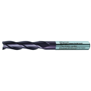 Fraise à queue en carbure standard Ttake Ta1405, 3 cannelures, revêtement Nano TiAln, hélice de 30 degrés, série extra longue - Product Image 2