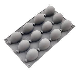 Molde de silicona 3D para globos, molde para pastel de mousse con diseño de globos pequeños y alegres, molde de silicona para chocolate con 12 cavidades en forma de globo para dulces - Product Image 1