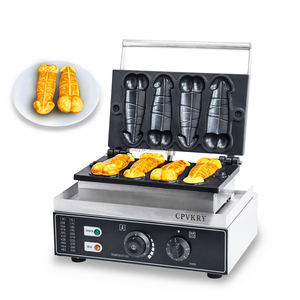 <span class=keywords><strong>Gaufrier</strong></span> et Machine à Hot-Dog Forme Pénis avec Revêtement Antiadhésif en Téflon, Température Réglable 50-300℃/122-572℉, 4 Moules à Snacks - Product Image 1