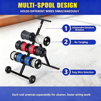 JH-Mech Distributeur de câbles métalliques sur roulettes, conception mobile à chariot, structure anti-basculement en A, conception multi-bobines à niveaux personnalisée
