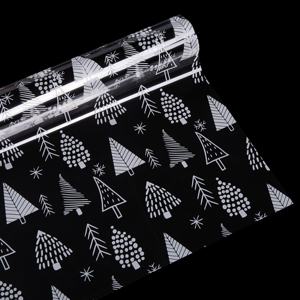 Feuilles de plastique OPP transparentes personnalisées en gros avec motif flocon de neige pour arbre de Noël, <span class=keywords><strong>film</strong></span> étirable en rouleau pour biscuits et snacks - Product Image 1